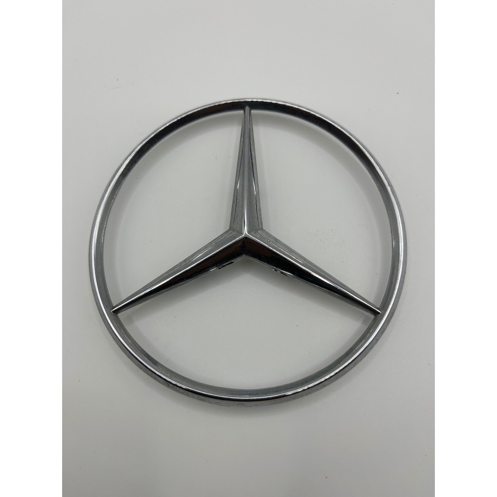 Mercedes Benz Trunk Emblem 126-758-0158 Silver Chrome Rear Star Badge Good